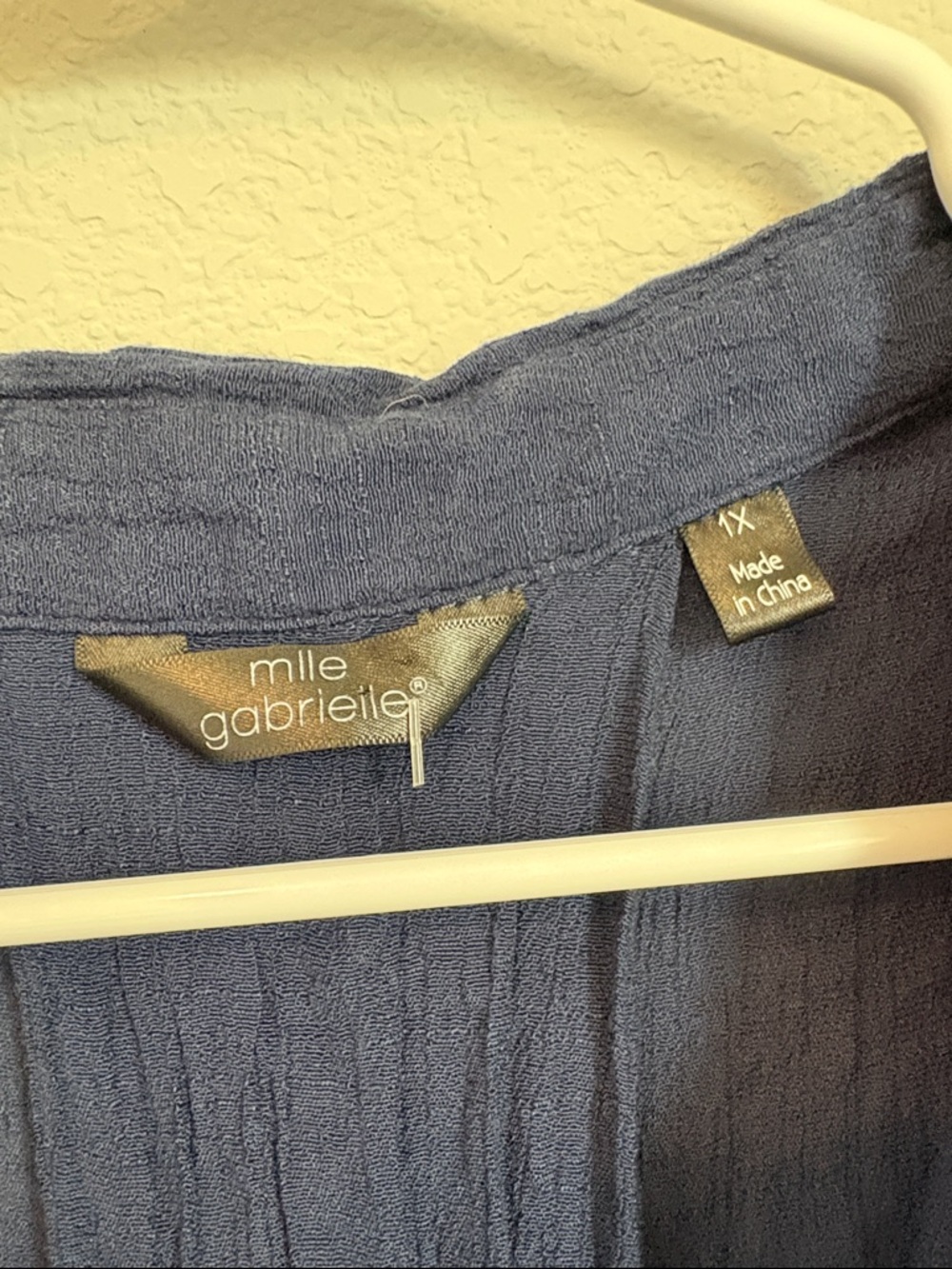Mlle Gabrielle Navy Textured Sleeveless button up Shirt Dress 1X - Picture 2 of 6